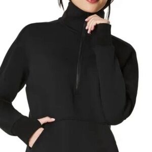 SPANX Small Women’s Luxe Black Zip-Up Sweater
